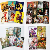 1pcs15x20cm Retro fairy fairy sexy woman Patchwork Cotton Canvas positioning fabric DIY Sewing Material Cloth Hand Embroidery
