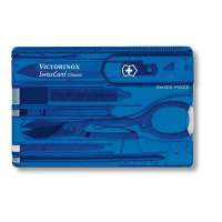 【Victorinox 瑞士維氏】瑞士刀 SWISS CARD CLASSIC瑞士卡 10用-透藍(0.7122.T2)