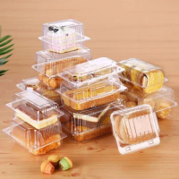 100pcs Disposable Plastic Cake Boxes Clear Fruit Salad Bread Packaging Box Takeway Bento Box Food Container Party Supplies