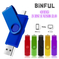BiNFUL Pen Drive OTG 3 IN 1 Type-c 2.0 Usb Flash Drive 4GB 8GB 16GB 32GB PenDrive 64GB 128GB 256GB Flash Usb Memory Free logo