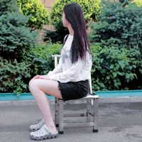 耐重椅 戶外休閒椅 白鐵椅 不鏽鋼椅子 傢用不銹鋼餐椅靠背椅凳子傢用餐椅凳子農傢樂方桌座椅耐用