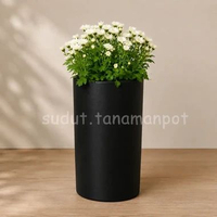 POT TANAMAN TERAKOTA PREMIUM D20T35 SILINDER TABUNG Hitam