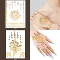Miếng Dán Hình Xăm Henna Ấn Độ Bronzing, Hàng Mới Về, Miếng Dán Hình Xăm Tiệc Làm Cỏ Hình Xăm Nghệ T