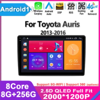 For Toyota Corolla Auris 2013 - 2016 Android 13 Car Radio 4G GPS Navigation Carplay Audio Stereo Multimedia Auto DVD 2Din 2 Din