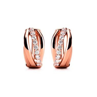 Anting Hoops Emas 8K - Nesya Gold Earring - Savara Collection - Juene Jewelry Rose Gold