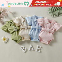 Newborn Baby Romper Girl Waffle Fabric Baju Baby Romper 1 Year Old Pink Blue Green Beige Baju Bayi P