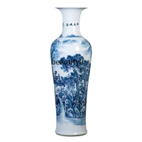Hand Painted Blue and White Large Porcelain Vase Living Room Floor Ceramic Decoration Large Chinese Vase