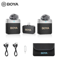 BOYA BY M1V Wireless Microphone Lavalier Lapel Microphone for iPhone Android Smartphone Camera PC Gaming YouTube Broadcast Vlog