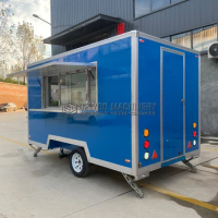 Factory Wholesale Food Truck Trailer Street Mobile Ice Cream Food Cart Outdoor Kitchen Fast Food Truck with Cooking Equipment