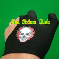 5pcs/lot high stretch 3 finger Skull-design billiard gloves/Pool Table Snooker billiard table Gloves