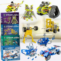Programming Robot, Serasi dengan LEGO Technic 9686, Blok Bangunan Pendidikan Elektrik, Mainan Pemasa