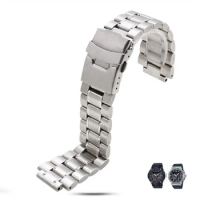 Stainless steel watchband for Casio G-SHOCK GST-B200 GST-B200D Series watches men's strap 24*16mm lug end silver black bracelet