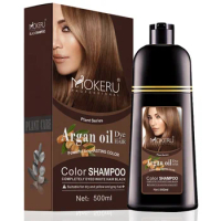 Mokeru Natural Organic Brown Hair Color Permanent Hair Coloring Shampoo Long Lasting Hair Dye Shampoo For Women Professional Dye
