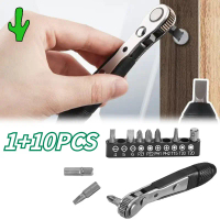 1+10PCS Obeng Set Ratchet Plus Minus Bintang Mata Obeng Set/Ratchet Plus Minus Bintang Mata Obeng