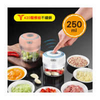 【新錸家居】出清無線USB智能電動攪蒜機250ml(自動打蒜器泥蓉片蔥薑搗蒜器 食物調理機 嬰兒副食品輔食)