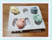 中秋節日本兔子和菓子6孔模、6連模|巧克力蛋糕烘培食品級矽膠模|專業手工皂模具