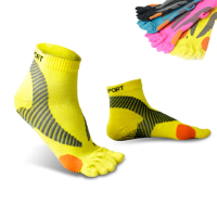 【Magic sport 美肌刻】羊毛止滑足弓足踝強化支撐五趾襪/運動襪-2雙(MIT 黃色、黑色、桃色、藍色)