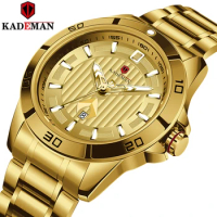 KADEMAN Top Luxury Men Watches Waterproof Stainless Steel Quartz Watch Male Date Military Clock Wrist watch Relogio Masculino