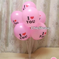 Balon latex i love you 1 pak isi 100 pcs warna merah pink putih