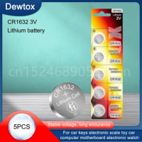 5PCS CR1632 125mAh Coin Cells Batteries CR 1632 DL1632 BR1632 LM1632 ECR1632 Lithium Button Battery for Watch Remote Key