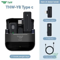 TNW-Y9 Wireless Dual Lavalier Microphone Plug & Play Lapel Mic with Charging Case Mikrofon for TikTo