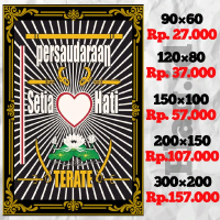 Bendera PSHT Ukuran Besar 90x60/120x80/150x100/200x150/300x200 Sudah Jahit Keliling + Tali di Setiap