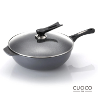 【義大利CUOCO】大寶T3系列鈦晶岩深炒鍋38cm-電磁爐適用