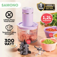 SAMONO SW-MFC300 Food Chopper Penggiling Daging Bumbu Dengan Pengupas Bawang Wadah Kaca 1,2L + 3 Cup