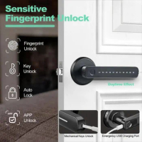 Smart Fingerprint Password Door Lock Knob Bluetooth Wireless Digital Door Lock Fingerprint Key Home Security Remote Lock