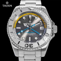 THORN Titanium GMT Watch NH34 Automatic Mechanical with Date 300m Waterproof Sapphire Crystal Men 40.5mm Diving Homage Watch