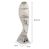 客廳牆角轉角櫃書櫃（暖白色）【長40cm*寬40cm*高182cm】