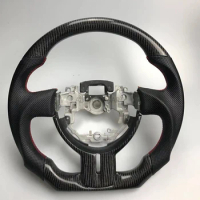 Racing Cuatomized Gloss Carbon Fiber Sports Steering Wheel Perforated Leather Compatible for SUBARU 