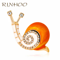 Cute Playful Snail Brooch Pins Gold Color Metal Dazzling Zircon Horn Brooches For Women Men Costume Lapel Pins Jewelry Kids Gift