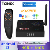 TANIX TX68 Smart TV BOX Android 12 4G 32G 64G Allwinner H618 2.4G&amp;5G Wifi6 6k 4k Media Player Set Top Box PK T95Z PLUS X98H PRO
