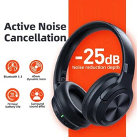 Wireless Headphones QERE E80 Earphone Bluetooth 5.3 ANC Noise Cancellation Hi-Res Audio Headset Over The Ear