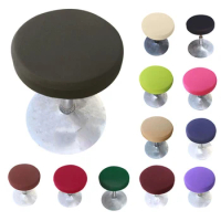 New Bar Stool Cover Round Chair Covers for Bar Office Elastic Dustproof Slipcover Seat Case Solid Chair Protector Home Decor