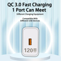 120W GaN USB C Charger QC3.0 Quick Charge Mobile Phones Charger Adaptor For Xiaomi 11 13 Samsung Galaxy S22 IPhone Fast Charging