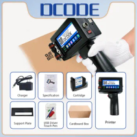 DCODE 1730PLUS Portable Handheld Thermal Inkjet Printer with Fast-Drying Ink for Text QR Barcode Batch Number Logo Label Printer