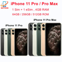 Original Apple iPhone 11 Pro / Max ProMax 64GB 256GB ROM 5.8'&amp;6.5' Genuine OLED Face ID A13 4G 98% New Unlocked Cell Phone