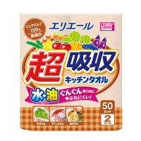 日本大王elleair 無漂白超吸收廚房紙巾(50抽/2入)