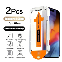 ตัวป้องกันหน้าจอกระจกนิรภัย HD ติดตั้งฟรีฝุ่น, 2 ชิ้น, สำหรับ Vivo T4 T3 T2 T1 T1X Pro Lite Ultra 5G