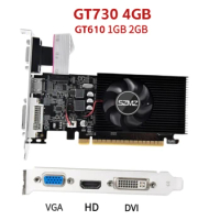 GT730 4GB Gaming Graphics Card DDR3 128Bit Video Card GT610 2GB 64Bit Computer Graphics Card with Cooling Fan for Office/Home