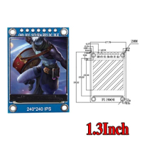 TFT Display 1.3 inch IPS 7P SPI HD 65K Full Color LCD Module ST7789 Drive IC 240*240 (Not OLED) For Arduino