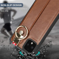 For Google Pixel 4 Case Luxury Lanyard PU Leather Google Pixel 4A Wristband Ring Camera Protection Shockproof Bumper