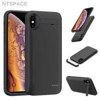 NTSPACE Slim Power Bank Case For iPhone XS MAX XR Battery Cases Backup Powerbank Charging Cover External Battery Power Case