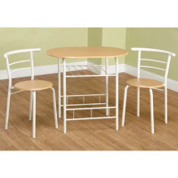 3-Piece Bistro Dining Set Dining Tables, Natural Finish