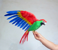 定做各動物模型仿真鸚鵡 展翅彩色小鳥 園林掛件攝影道具教科演示