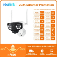 Reolink Dual-Lens WiFi Security Camera 6MP Panoramic Wireless Solar Battery Powered Outdoor Video Surveillance Cameras Duo 2