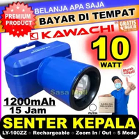 Senter Kepala Kawachi 10w 10 Watt LED Super Terang LY-100ZZ Zoom In / Out Waterproof Lithium Cas Rec