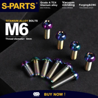 M6 BOLT Titanium Alloy Bolt 1Pcs S-PARTS M6 16mm 18mm Button Torx Head Bolt Screw for Bicycle Bowl Set &amp; Calipers Part